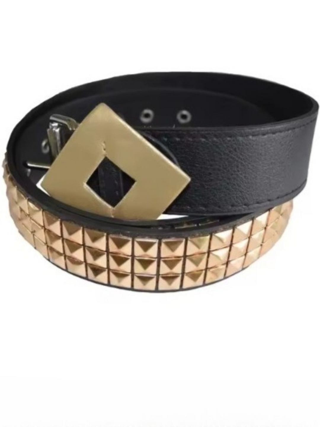 Girls Black and Gold Studded Fashion Belt