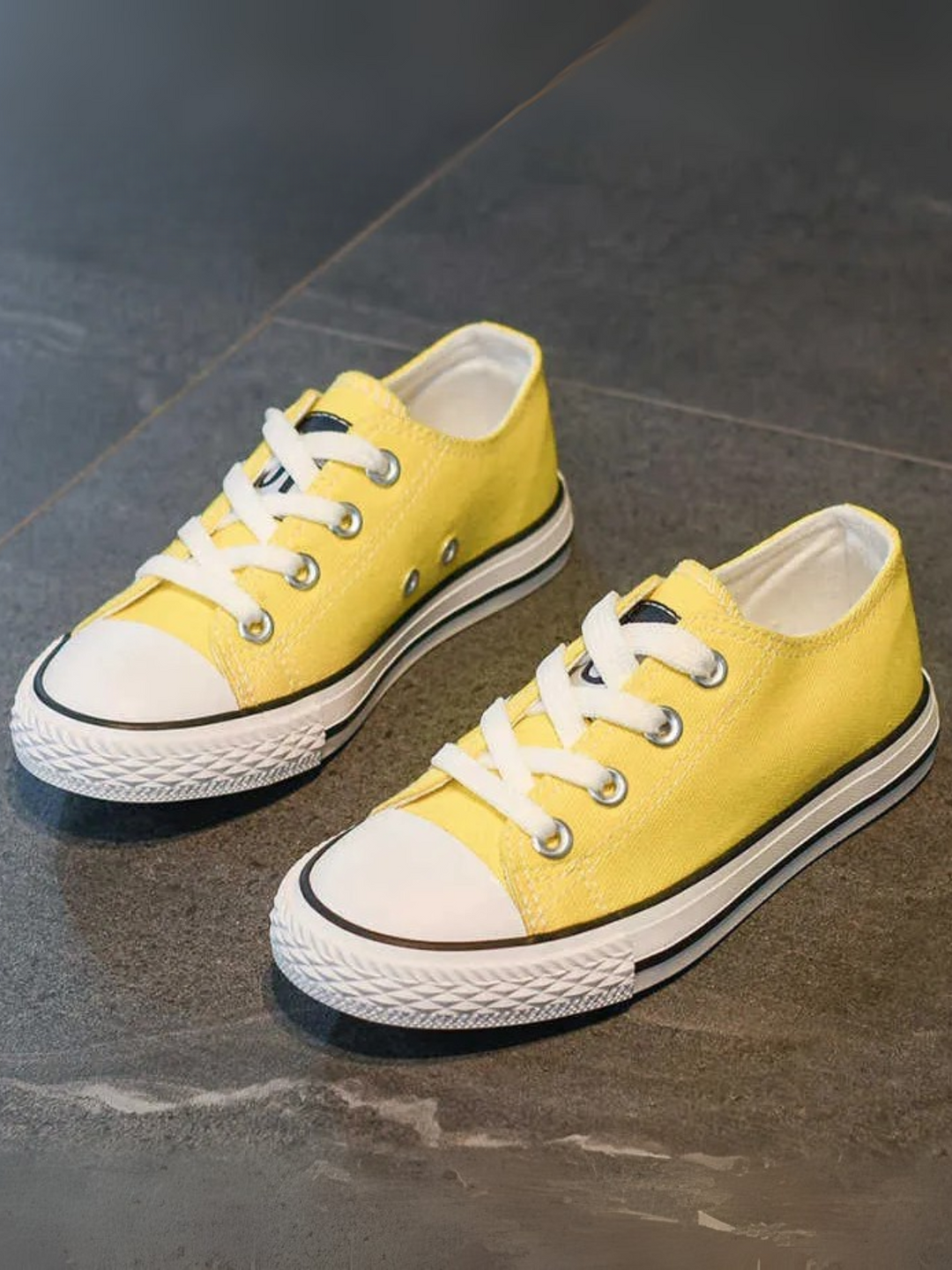 Keep It Casual Yellow Canvas Sneakers By Liv and Mia
