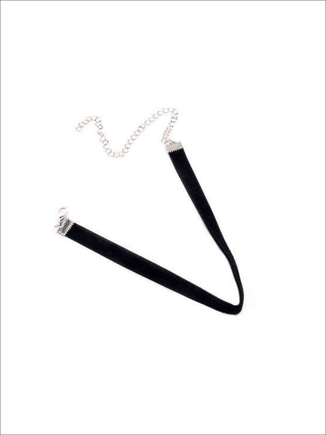 Girls Black Velvet Choker Necklace - Black - Girls Halloween Costume