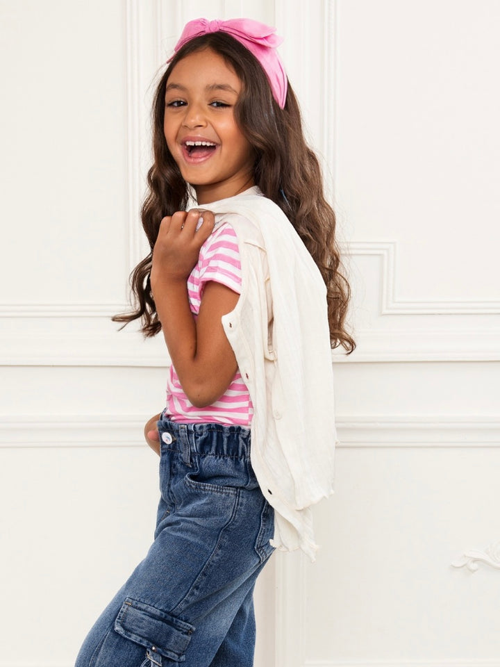 Sweet Stitch Ribbed Button-Up Cardigan