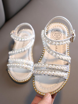 Pearls and Shimmer Sandals By Liv and Mia