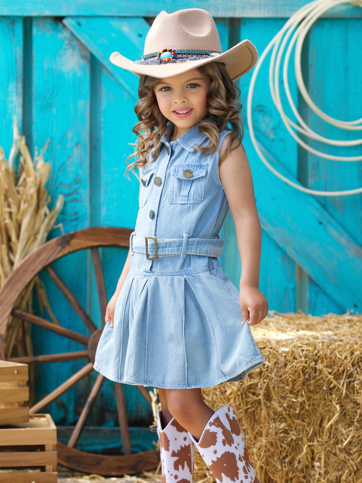 Rodeo Chic Denim Belted Dress