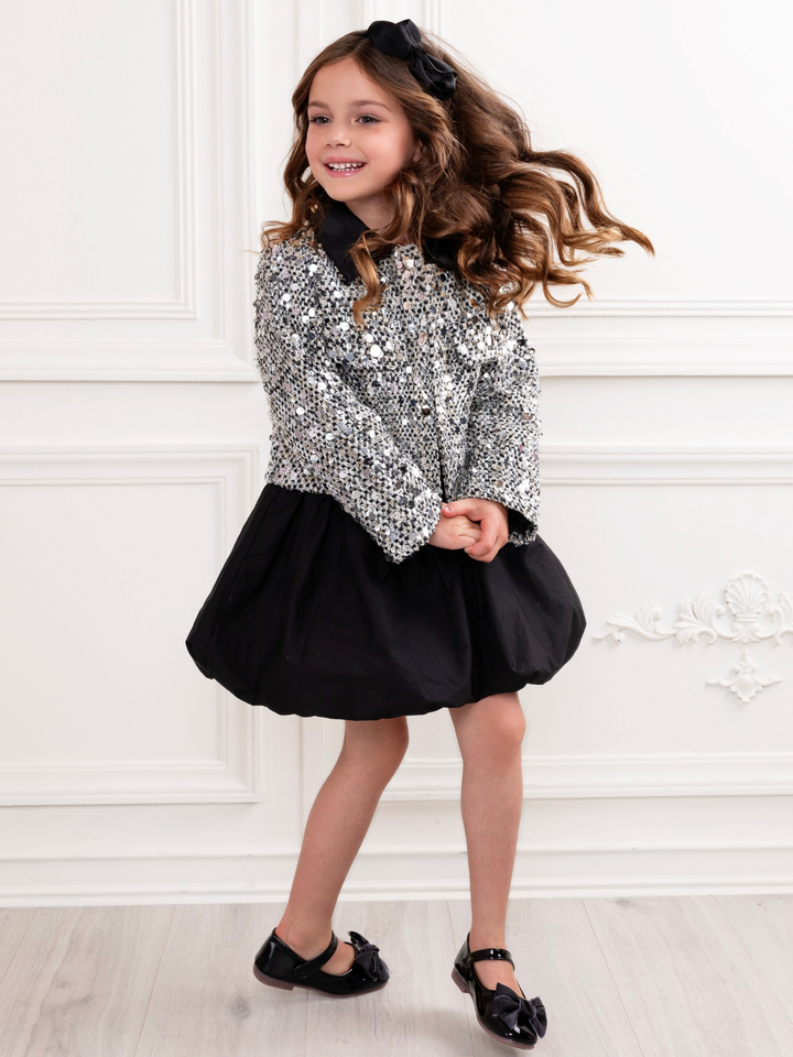Sparkle & Shine Sequin Jacket and Dress Set