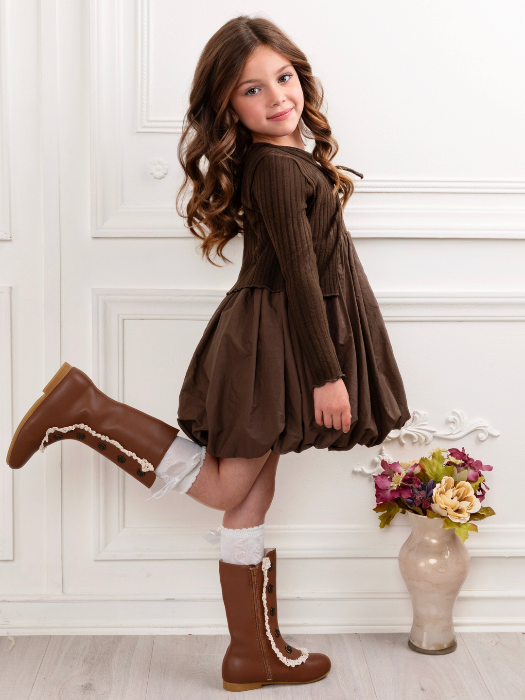 Cozy Fall Knit Toddler Dress and Cardigan Set