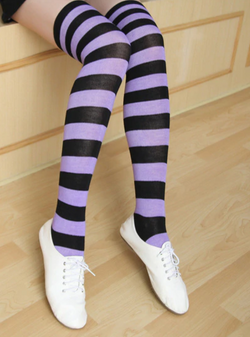Girls High Knee Striped Socks