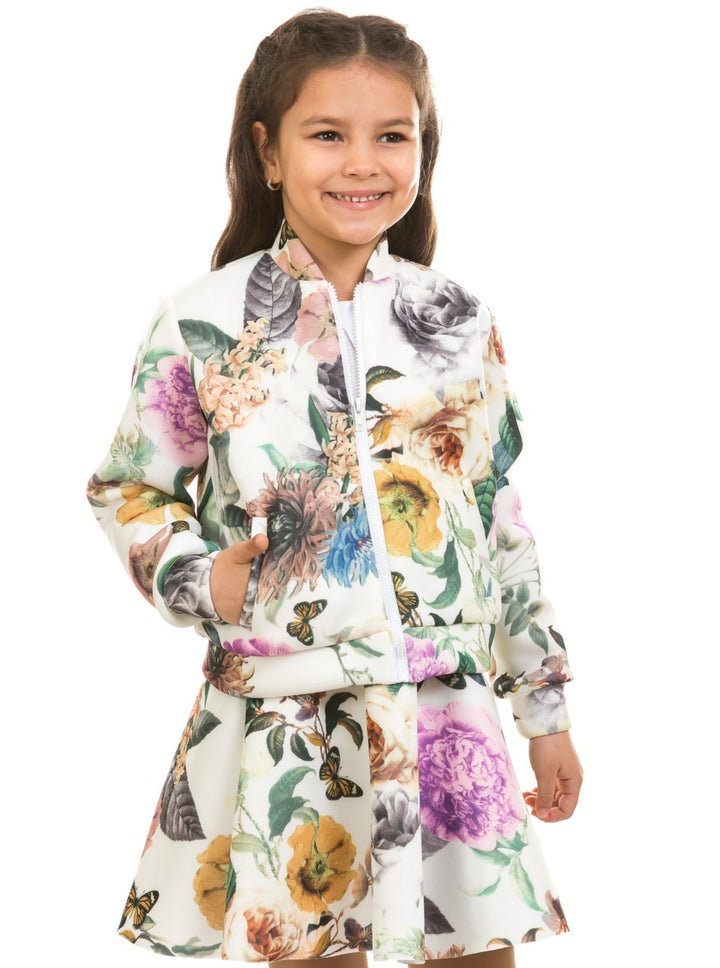 Fun Flowers Neoprene Pleated Skirt by Kids Couture