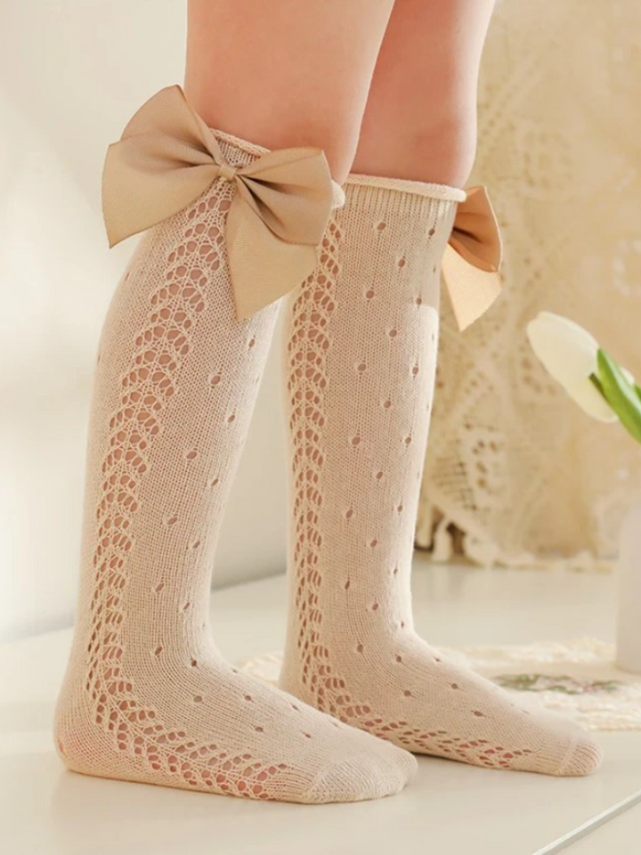 Mia Belle Girls Eyelet Knee-High Socks | Girls Accessories
