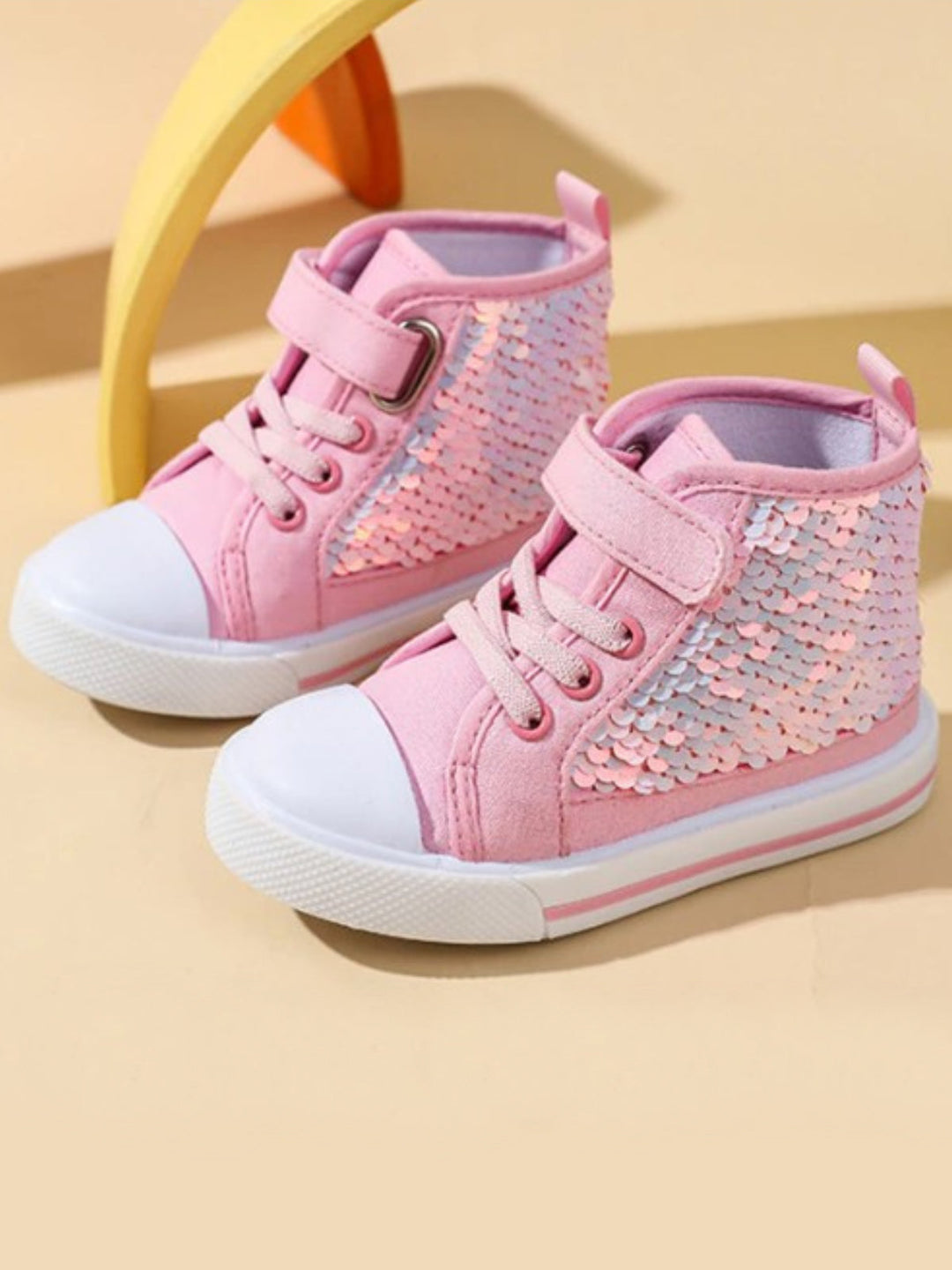 Mia Belle Girls High-Top Sequin Sneakers | Shoes By Liv & Mia