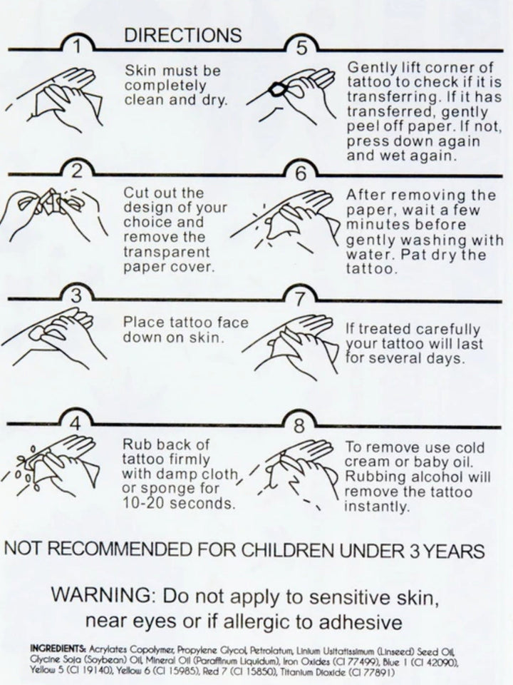 Kids Halloween Accessory | Joker Tattoo Stickers | Mia Belle Girls
