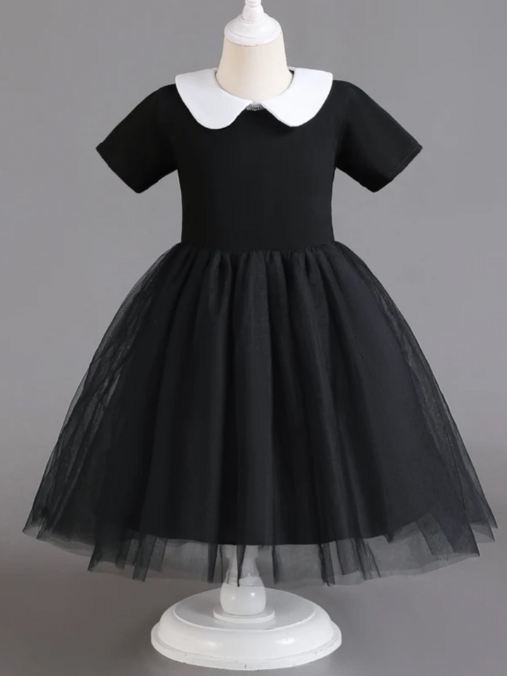 Girls Iconic Wednesday 3-Piece Costume Dress