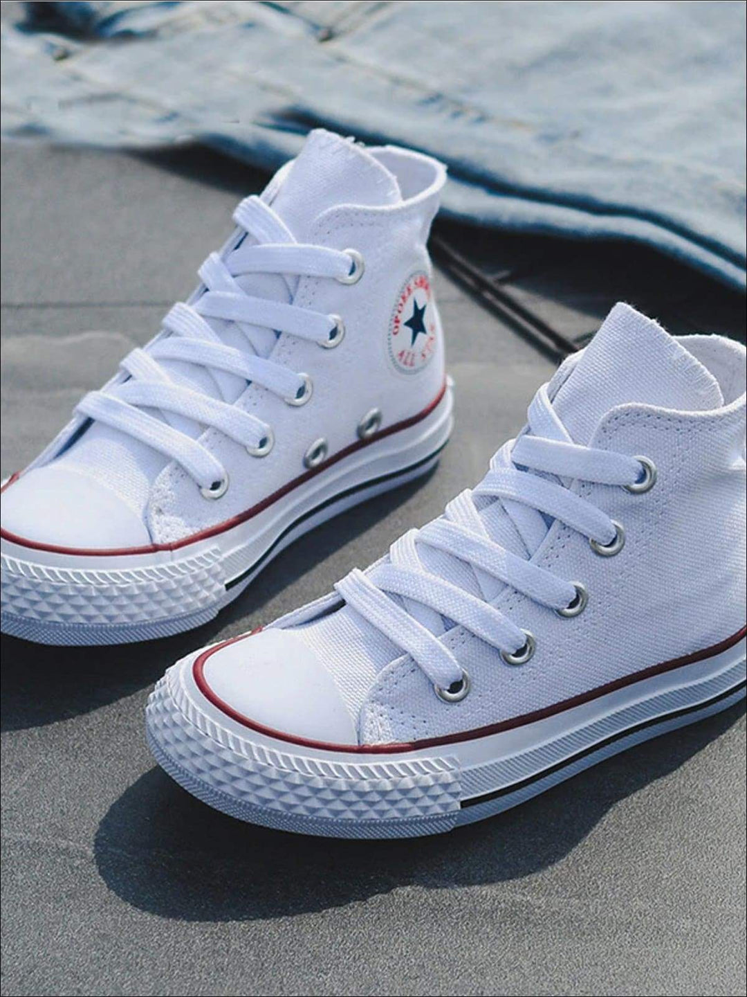 Back To School Shoes | High Top Canvas Sneakers | Mia Belle Girls