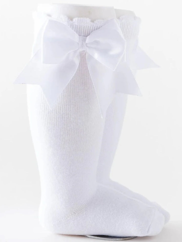 All Dolled Up Silky Bow Knee-High Socks