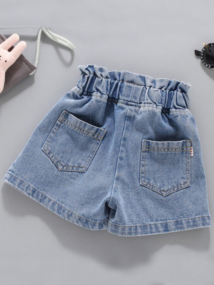 Mia Belle Girls Pleated Denim Shorts | Girls Casual