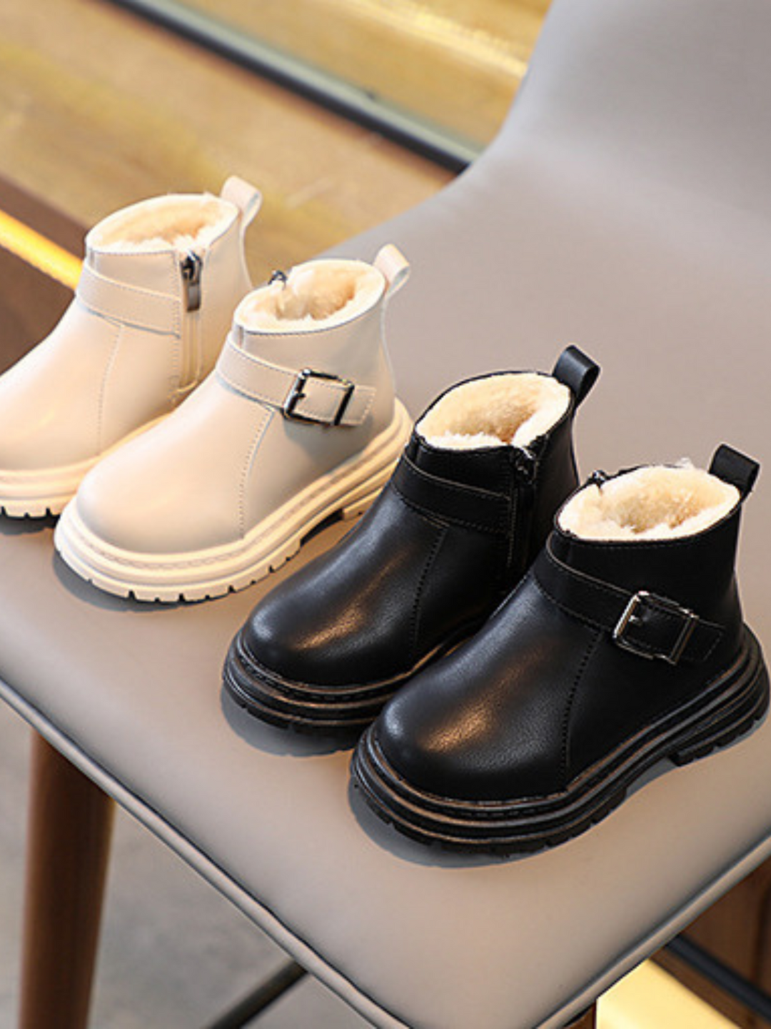 Mia Belle Girls Fur-Lined Buckle Boots I Shoes By Liv & Mia
