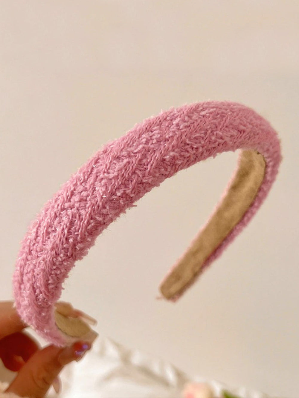 Mia Belle Girls Pink Tweed Headband | Girls Accessories