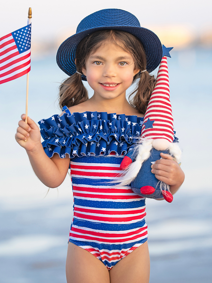 My Patriot Princess Striped One Piece Swimsuit