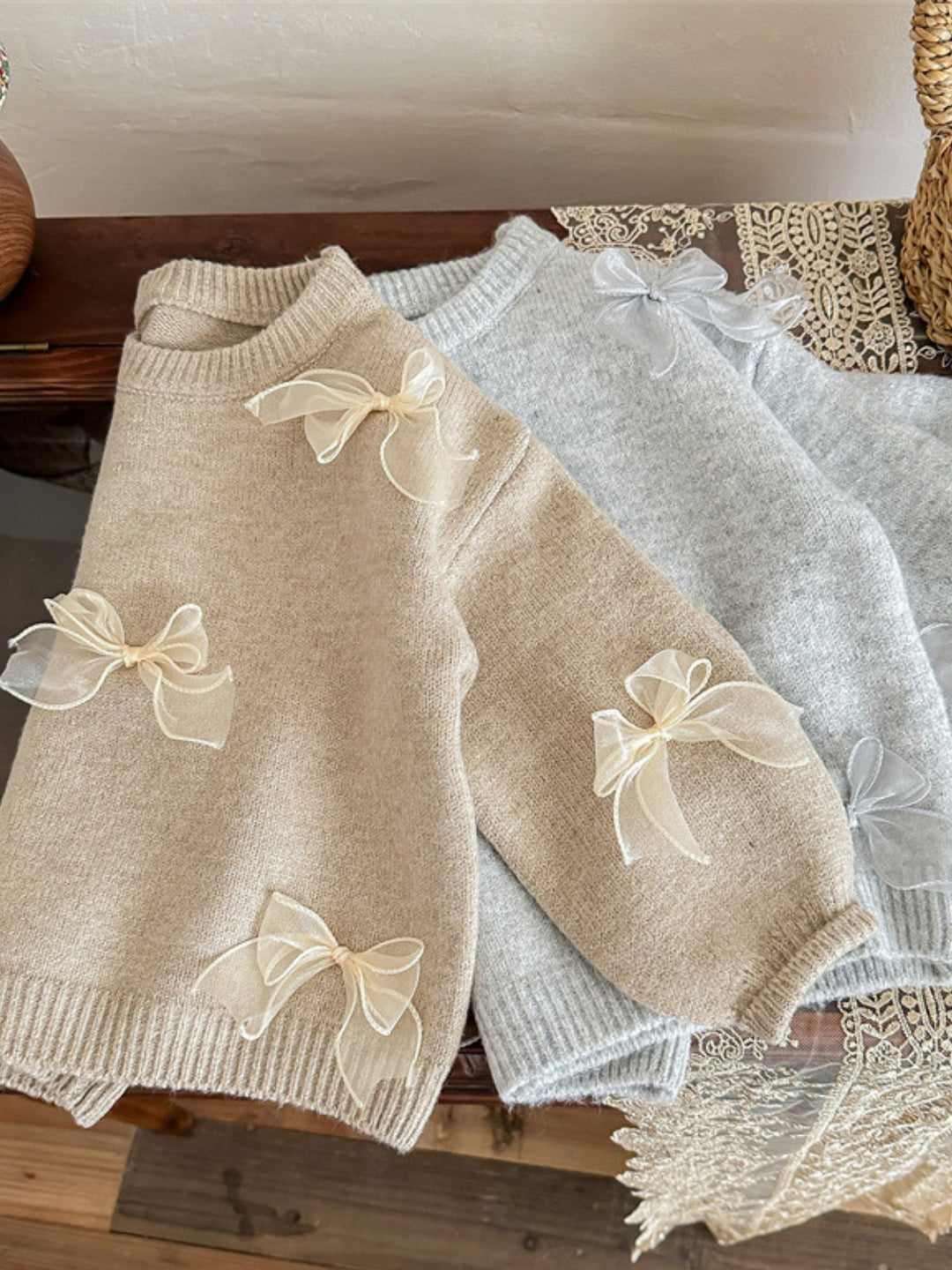 Sweet Bow Charm Knit Sweater