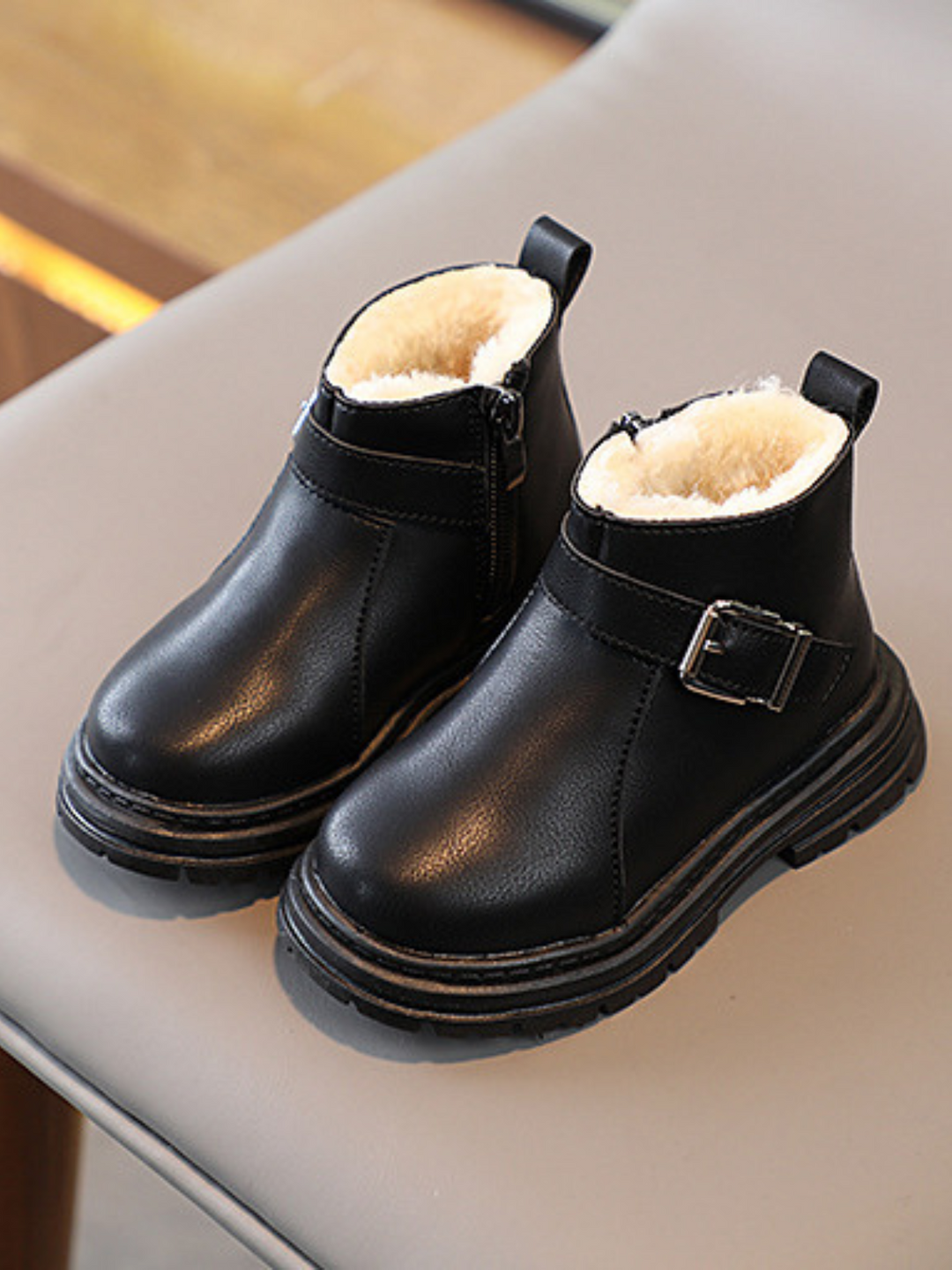 Mia Belle Girls Fur-Lined Buckle Boots I Shoes By Liv & Mia