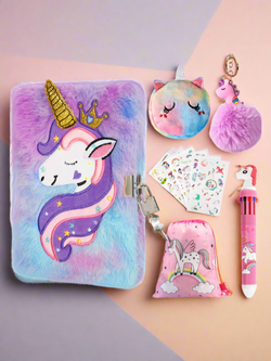Little Miss Writer Furry Unicorn Diary and Accessories