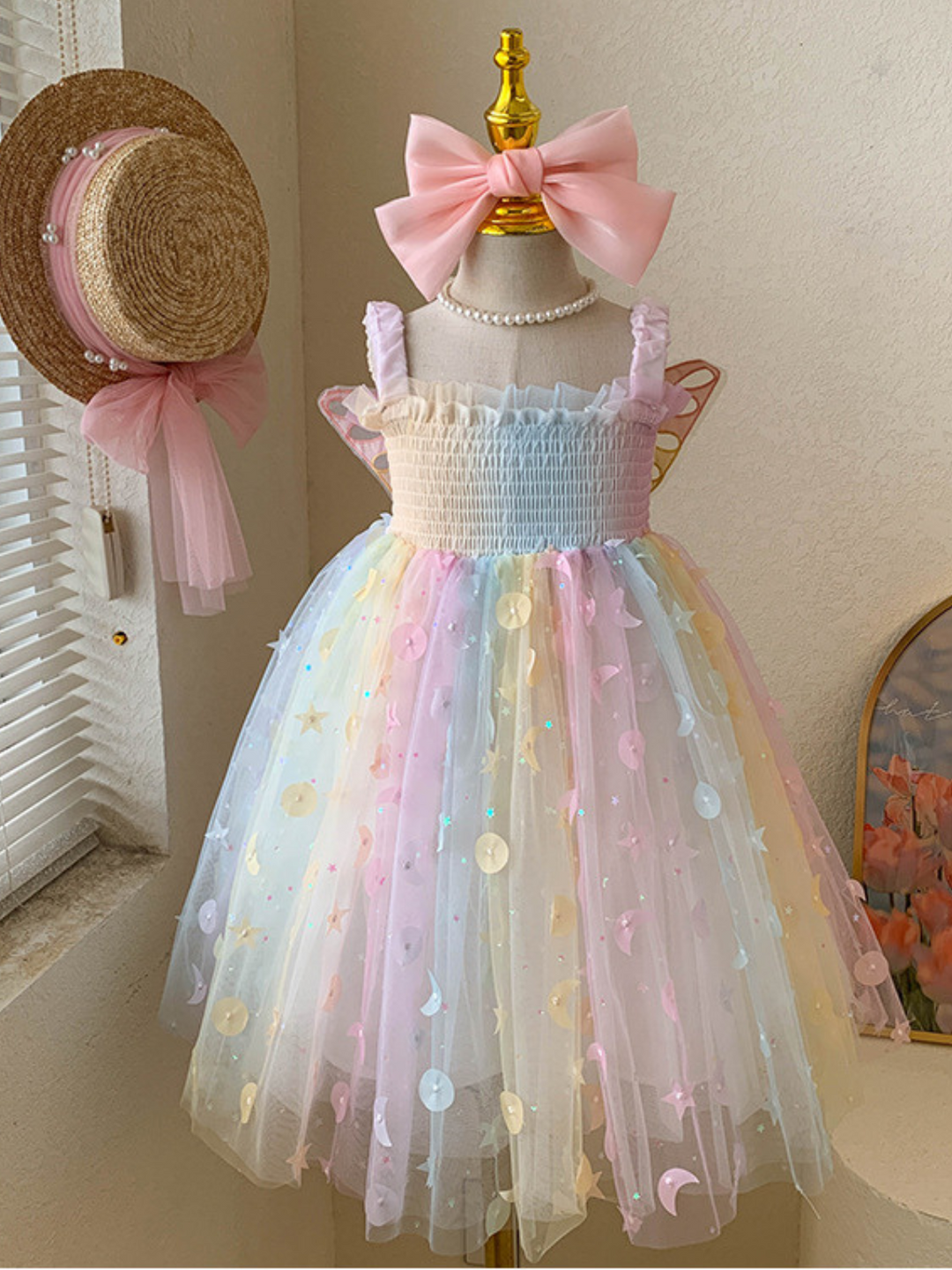 Girls Summer Dresses | Butterfly Wing Smocked Dress | Mia Belle Girls