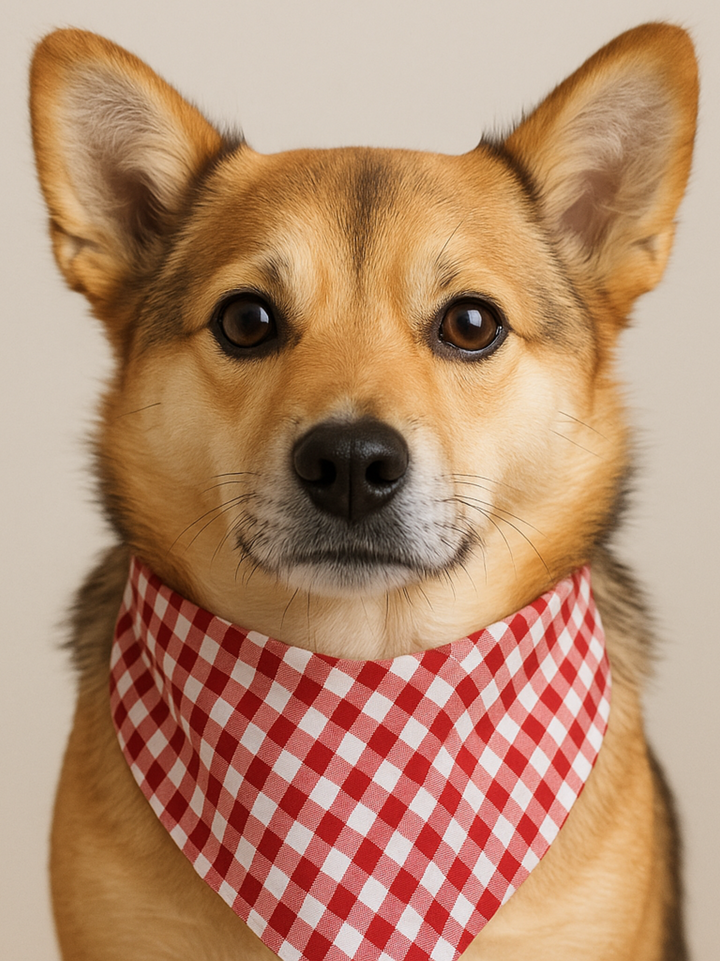 All American Gingham Dog Bandana