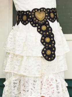 Golden Charm Heart Statement Belt for Girls