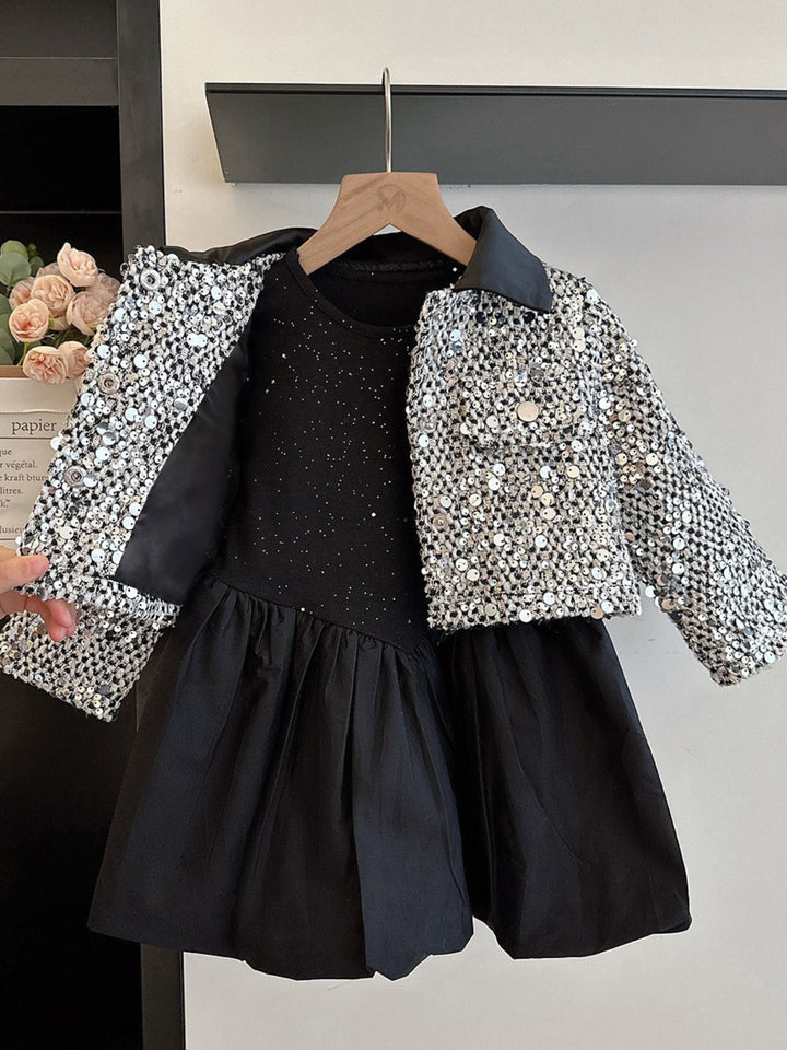 Sparkle & Shine Sequin Jacket and Dress Set