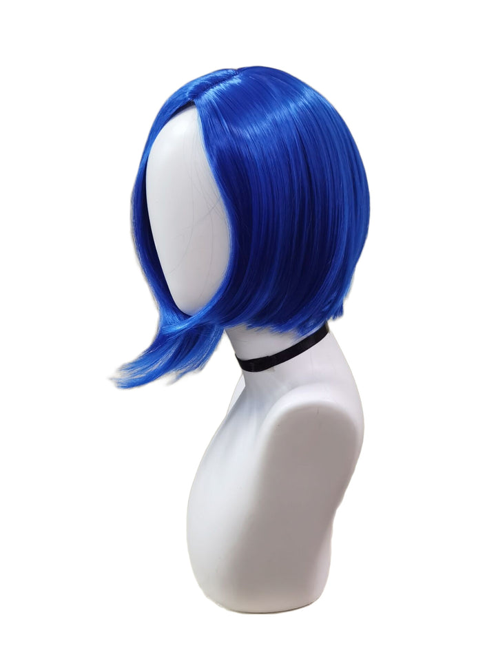 Short Blue Cosplay Wig & Round Glasses Costume Set