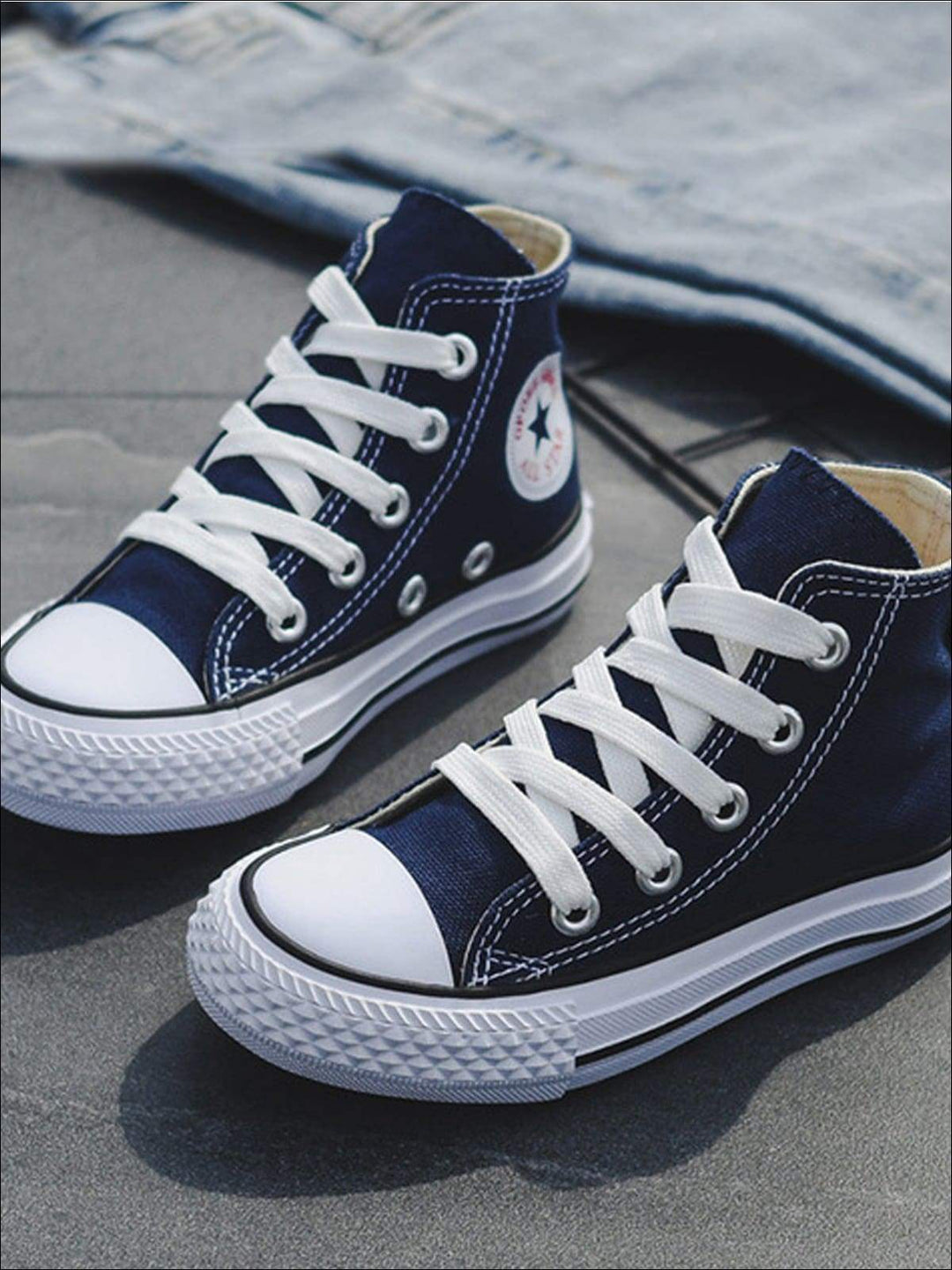 Back To School Shoes | High Top Canvas Sneakers | Mia Belle Girls