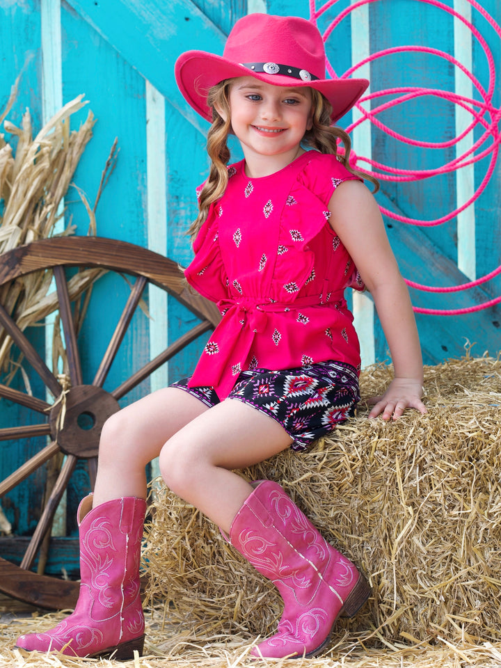 Desert Rose Ruffle Romper
