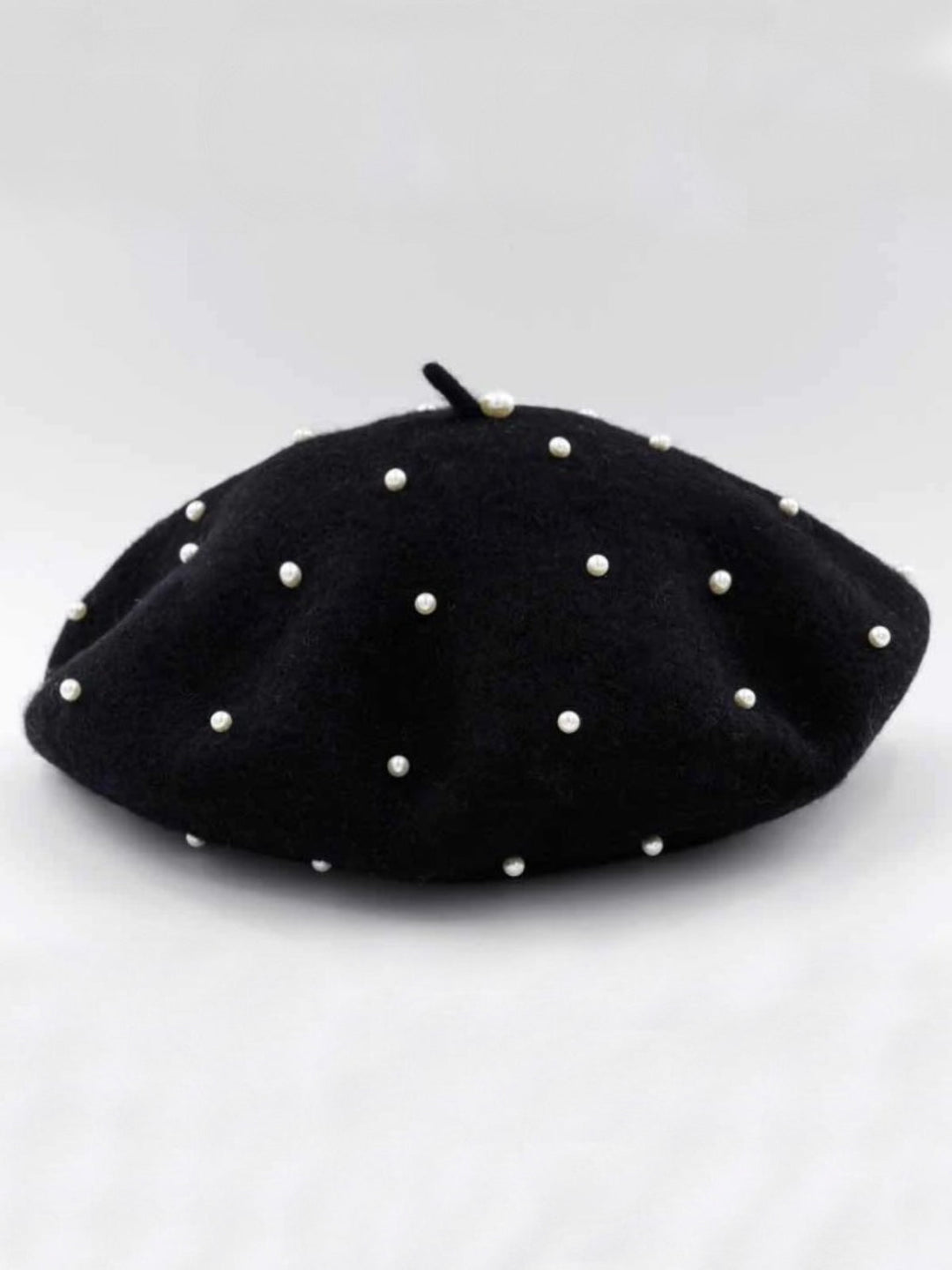 Mia Belle Girls Pearl-Embellished Wool Beret | Girls Accessories