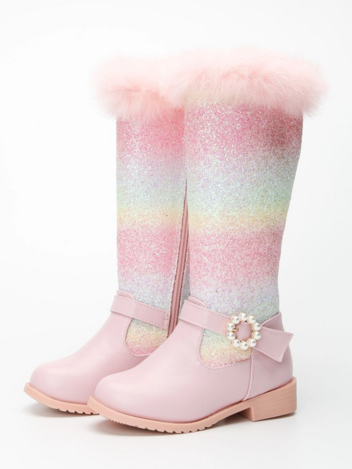 Mia Belle Girls Glitter Rainbow Boots | Shoes By Liv & Mia