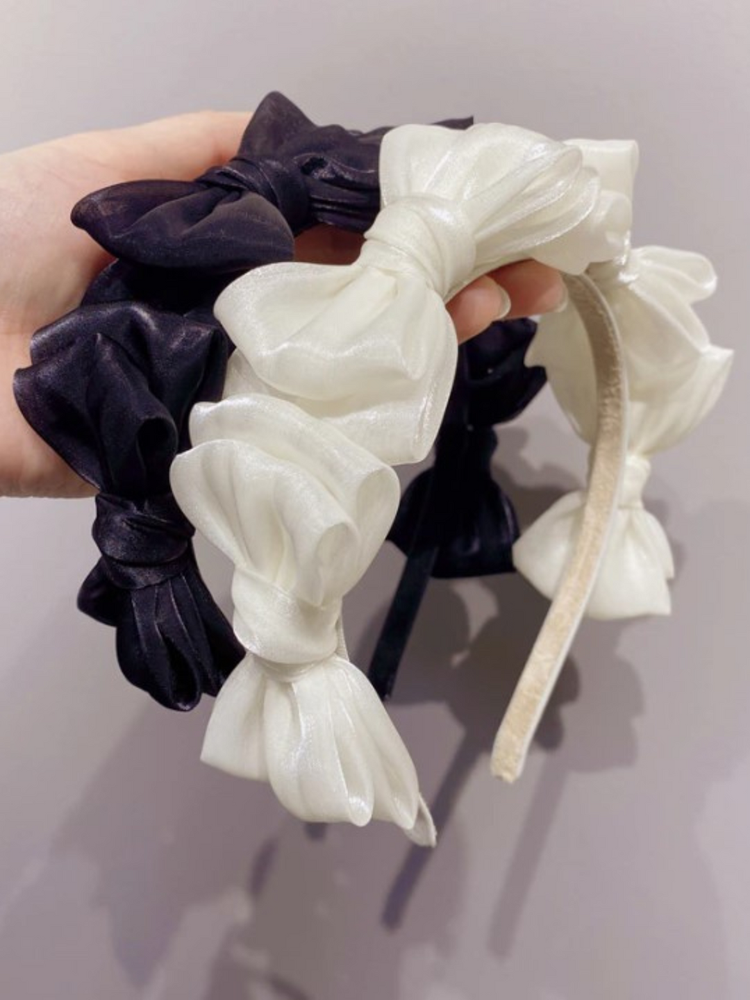 Mia Belle Girls Black Bows Tulle Headband | Girls Accessories