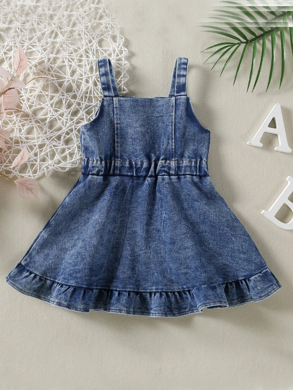 Kids Cowgirl Fashion | Denim Ruffle Dress | Mia Belle Girls