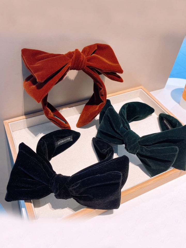 Mia Belle Girls Velvet Bow Headband | Girls Accessories