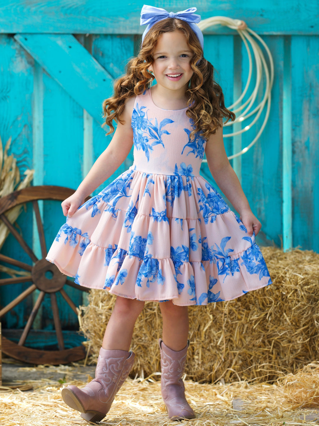 Boho Blossom Floral Print Tank Tiered Dress