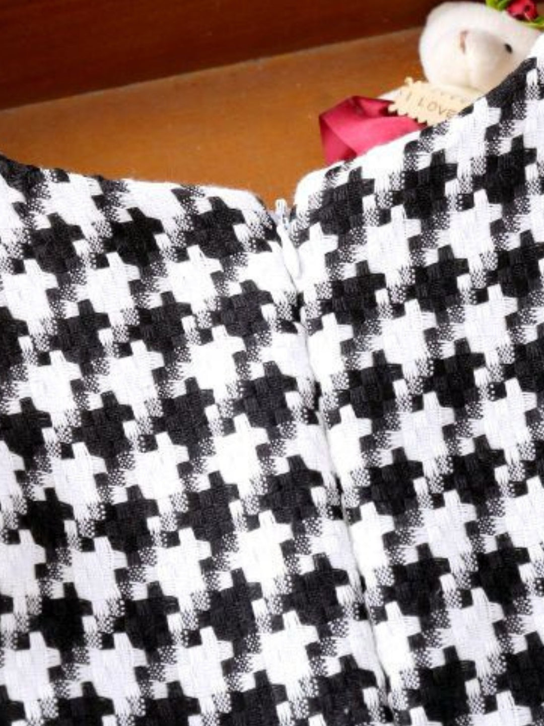 Girls Houndstooth Sleeveless A-Line Dress