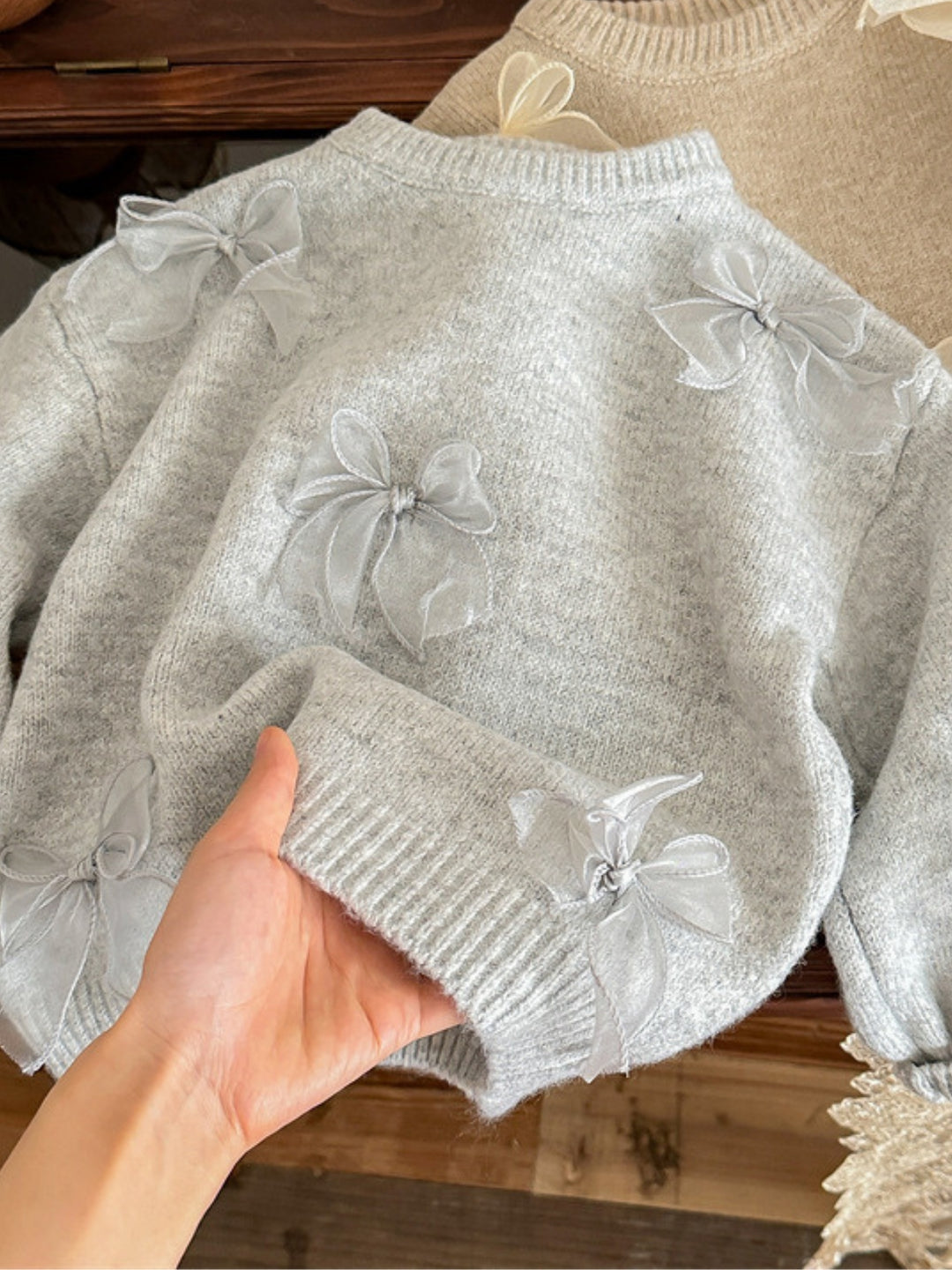 Sweet Bow Charm Knit Sweater