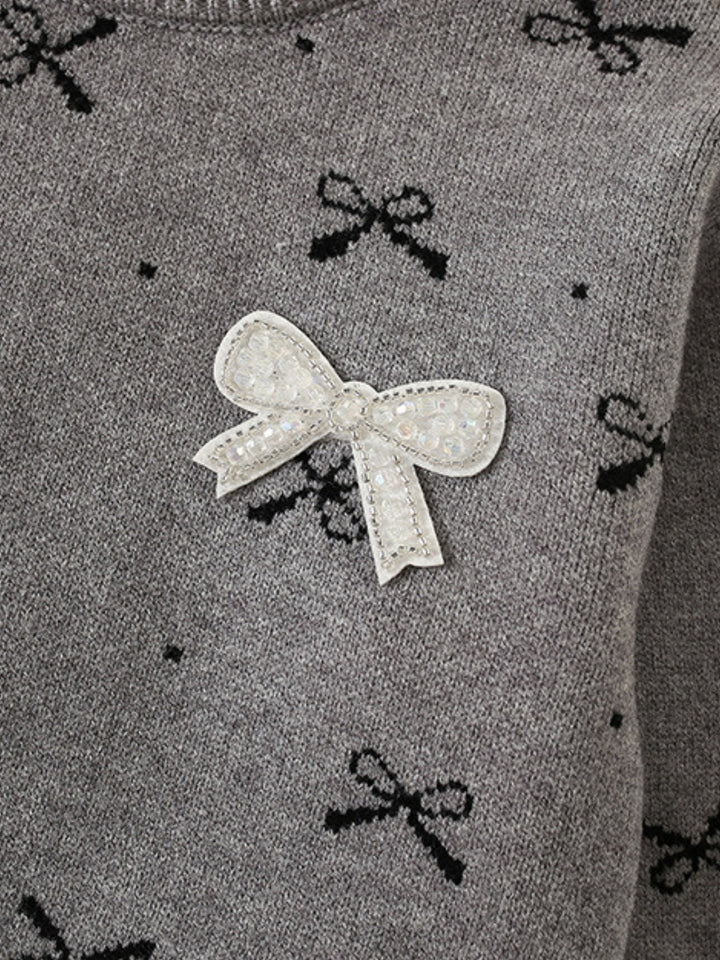Cozy Bow Sweater and Ruffle Skirt Set