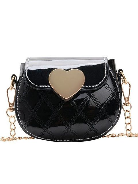 Little Girls Accessories | Heart Clasped Quilt Stitch Crossbody Purse