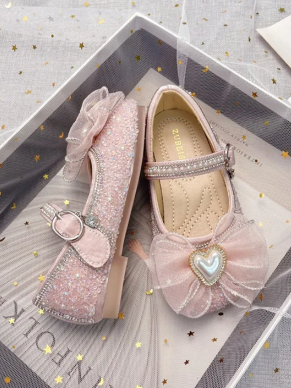 Mia Belle Girls Tulle Bow Mary Jane Shoes | Shoes By Liv & Mia