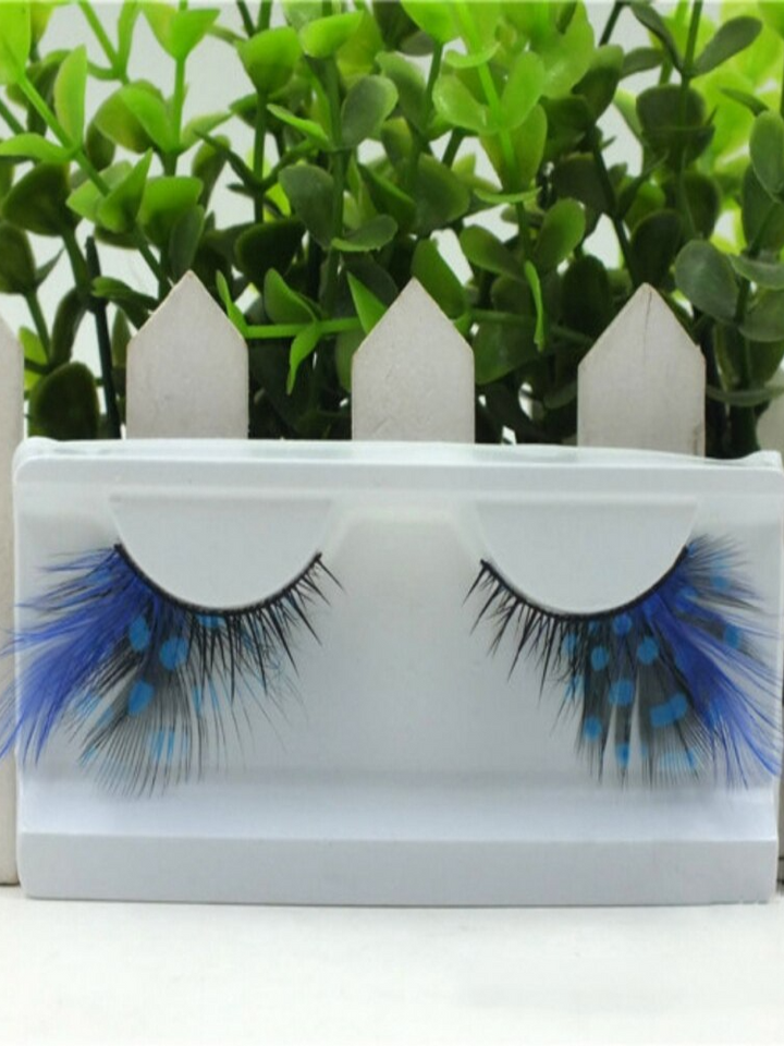 Kids Halloween Accessories | Blue False Eye Lash Set | Mia Belle Girls