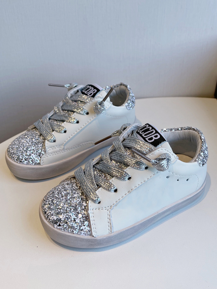 Back To School Shoes | Girls Glitter Casual Sneakers | Mia Belle Girls