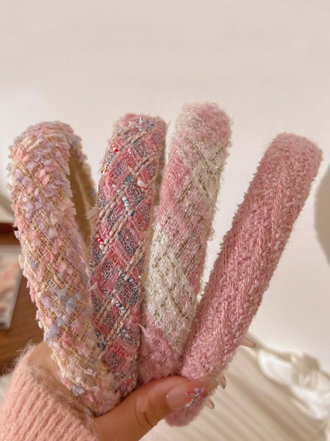 Mia Belle Girls Pink Tweed Headband | Girls Accessories