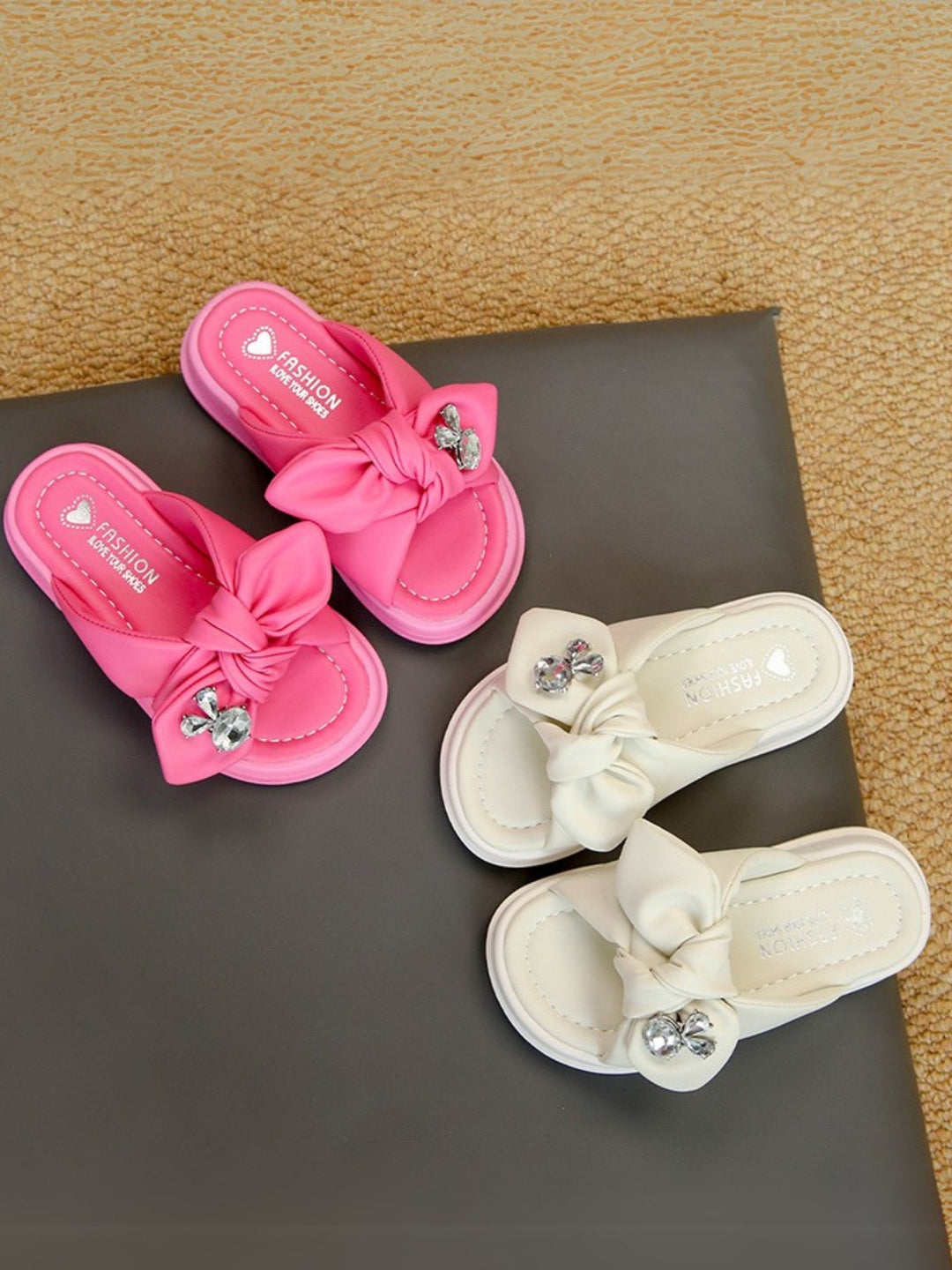 Sparkle & Shine Rhinestone Bow Sandals