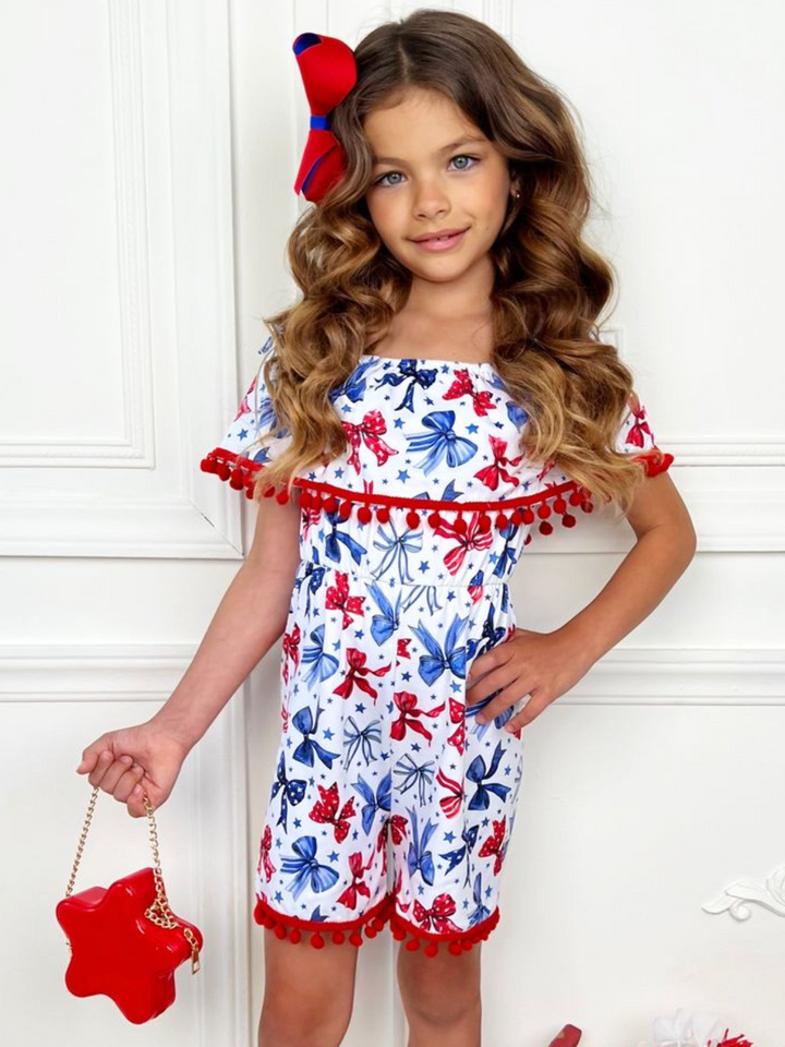 Star-Spangled Bow-Tastic Pom-Pom Romper