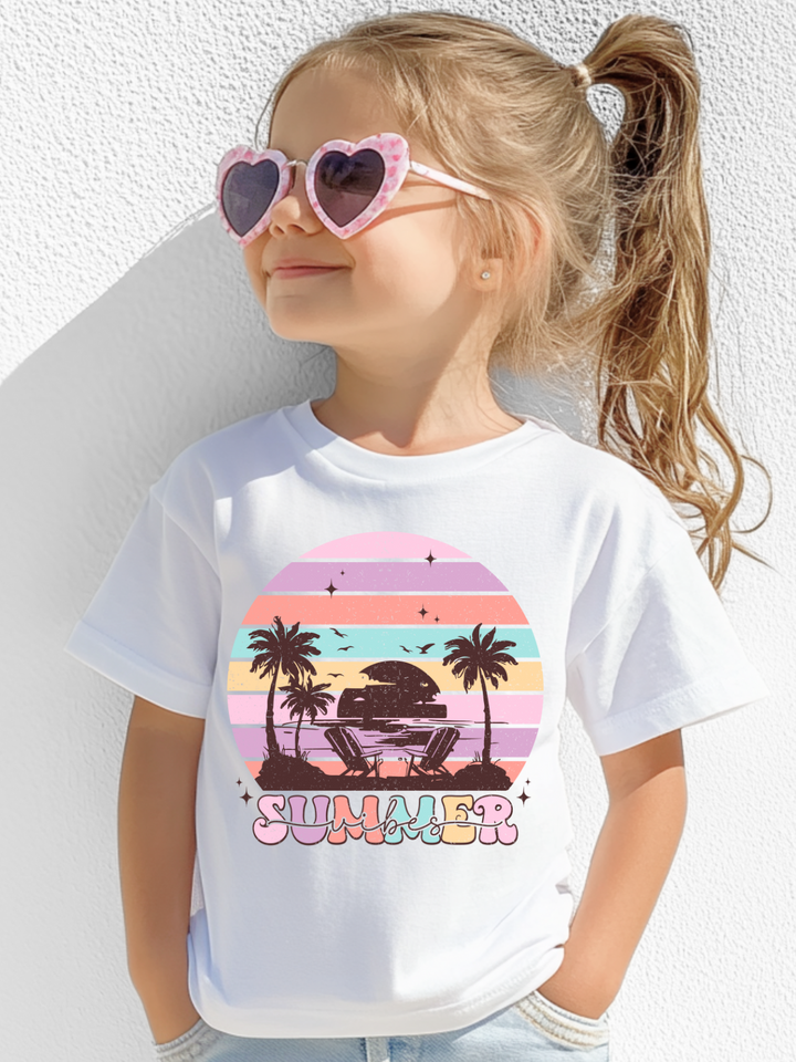 Retro "Summer Vibes" Sunset Graphic Tee
