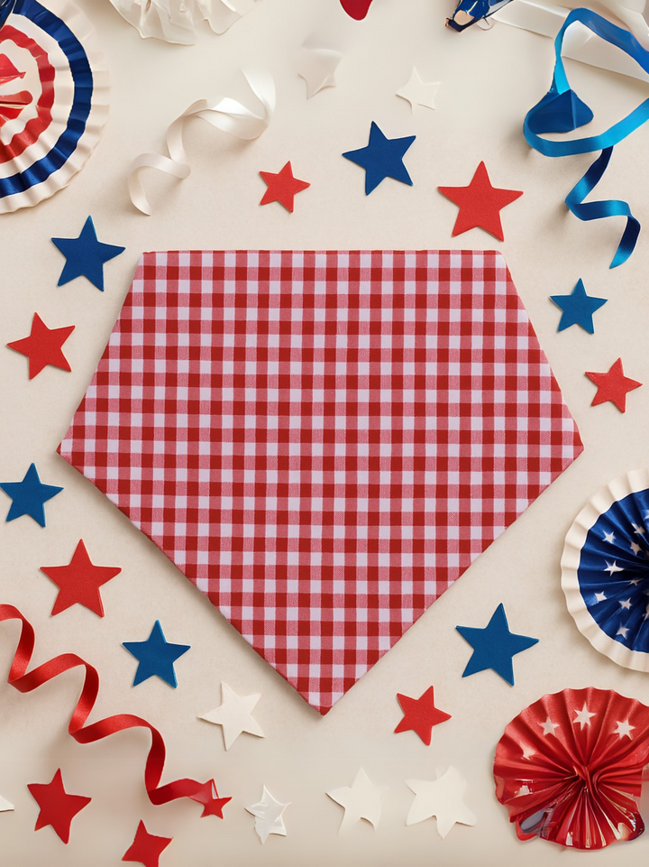 All American Gingham Dog Bandana