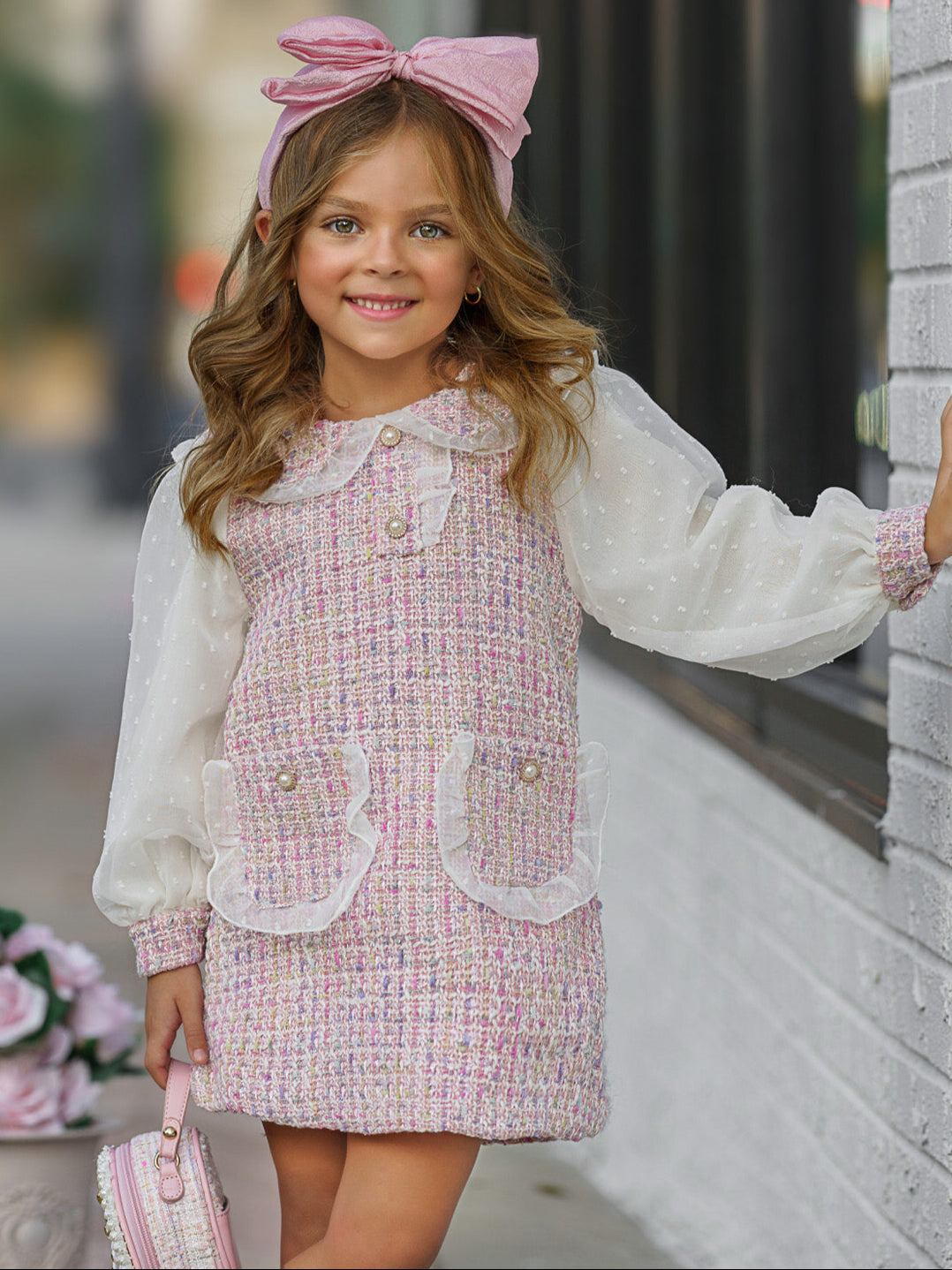 So Delicate Pink Tweed Dress