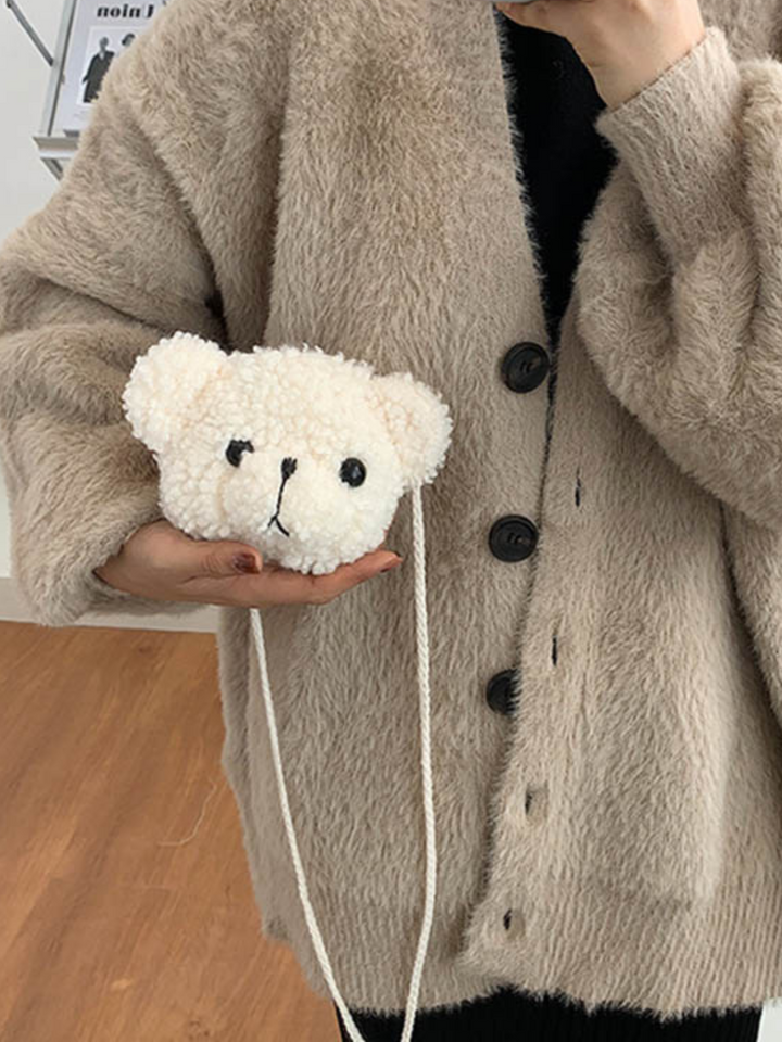 Mia Belle Girls | Plush Bear Crossbody Bag | Girls Accessories